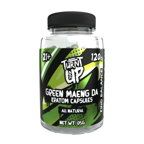 TURNT UP - KRATOM - GREEN MAENG DA CAPSULES - 120CT