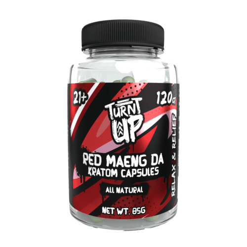 TURNT UP - KRATOM - RED MAENG DA CAPSULES - 120CT