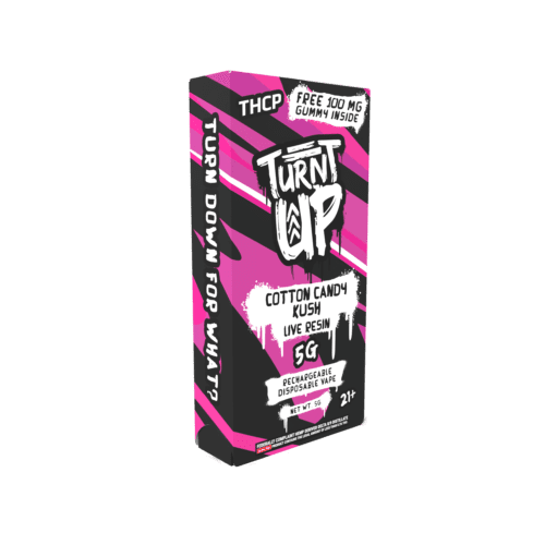TURNT UP - THCP w/ THCA LIQUID DIAMONDS 5G DISPOSABLE - COTTON CANDY KUSH - 5pk
