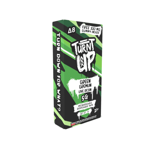 TURNT UP - THCA LIQUID DIAMONDS 5G DISPOSABLE - GREEN GREMLIN - 5pk