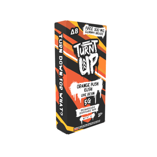 TURNT UP - THCA LIQUID DIAMONDS 5G DISPOSABLE - ORANGE PUSH KUSH - 5pk