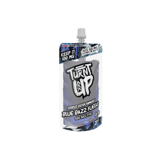 TURNT UP - DELTA 9 SPIKED REFRESHMENT - BLUE RAZZ FUEGO 100MG