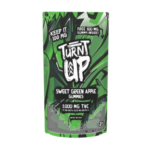 TURNT UP - SWEET GREEN APPLE GUMMIES 1000MG 10ct - 5pk