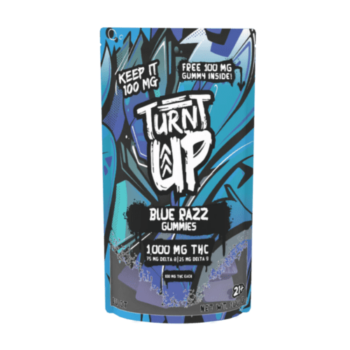 TURNT UP - BLUE RAZZ GUMMIES 1000MG 10ct - 5pk