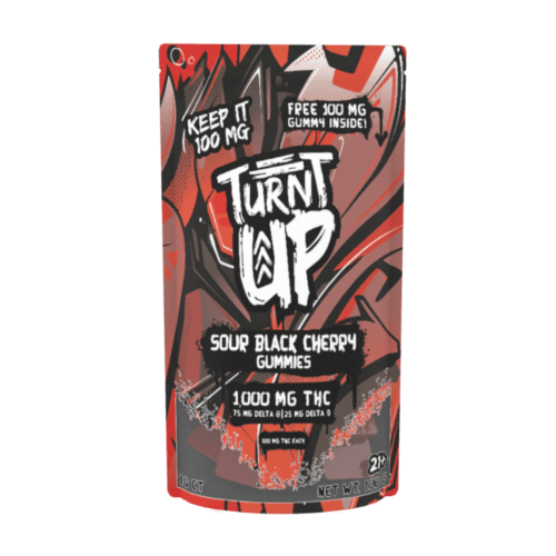 TURNT UP - SOUR BLACK CHERRY GUMMIES 1000MG 10ct - 5pk