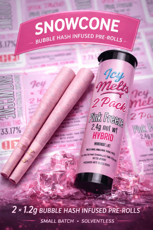 Icy Melts | Snowcone 2 Pack | Hybrid Blend | Pink Freeze
